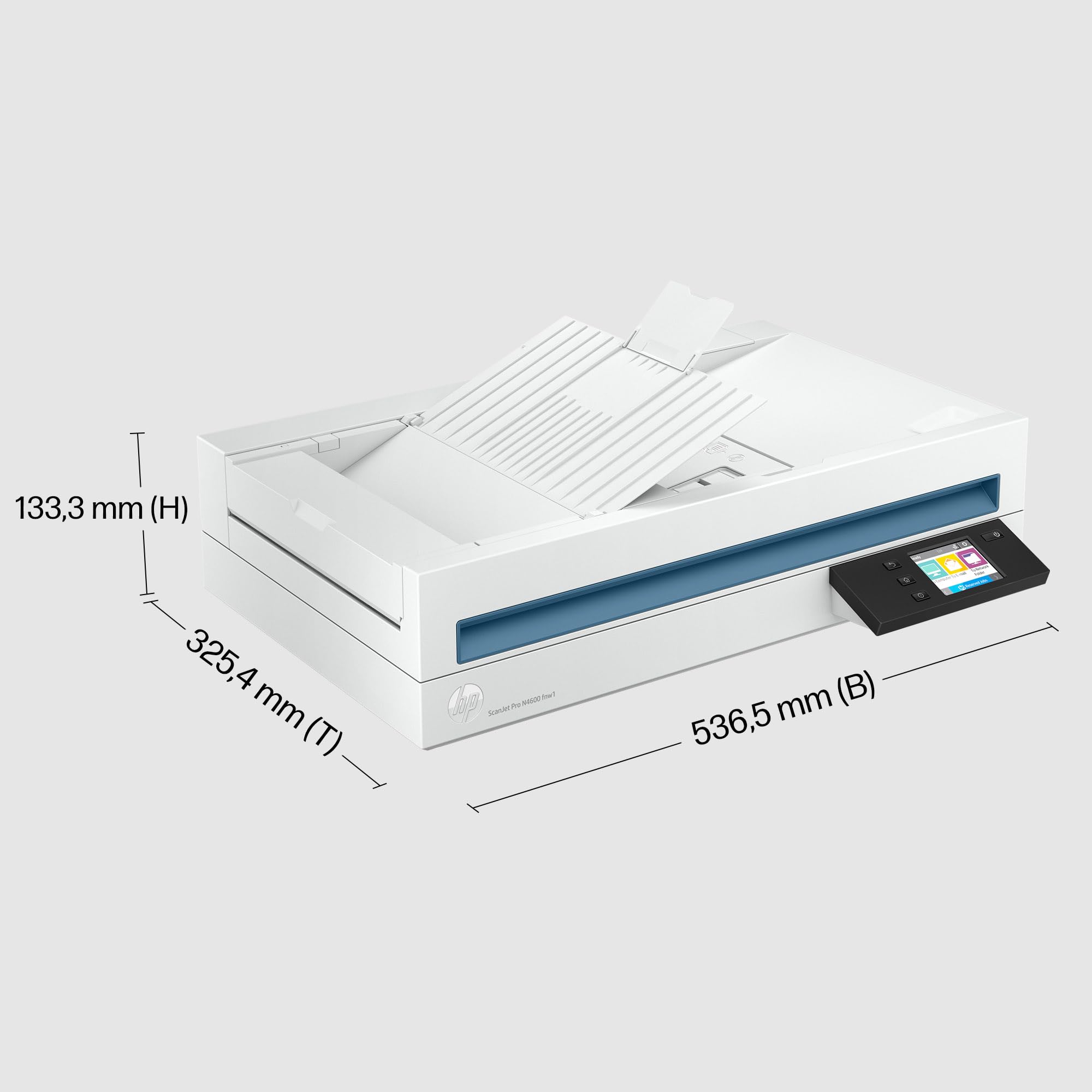 HP ScanJet Pro N4600 fnw1, Scanner, Flachbett, 100-Blatt ADF, Ethernet, USB 3.0, WiFi, bis zu 6.000 Seiten täglich, Kurzbefehle