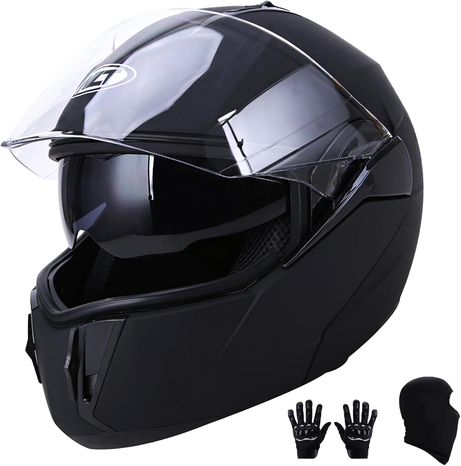 DOT Modular Motorcycle Full Face Helmet Flip-Up Dual Visor