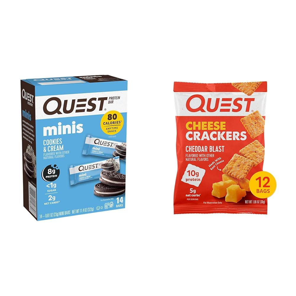 Amazon.com: Quest Nutrition Mini Cookies & Cream Protein Bars, High ...