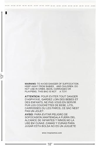 Paquete de 50 bolsas de polietileno OPP autoadhesivas de plástico transparente de 10 x 13 pulgadas, bolsas transparentes transparentes para