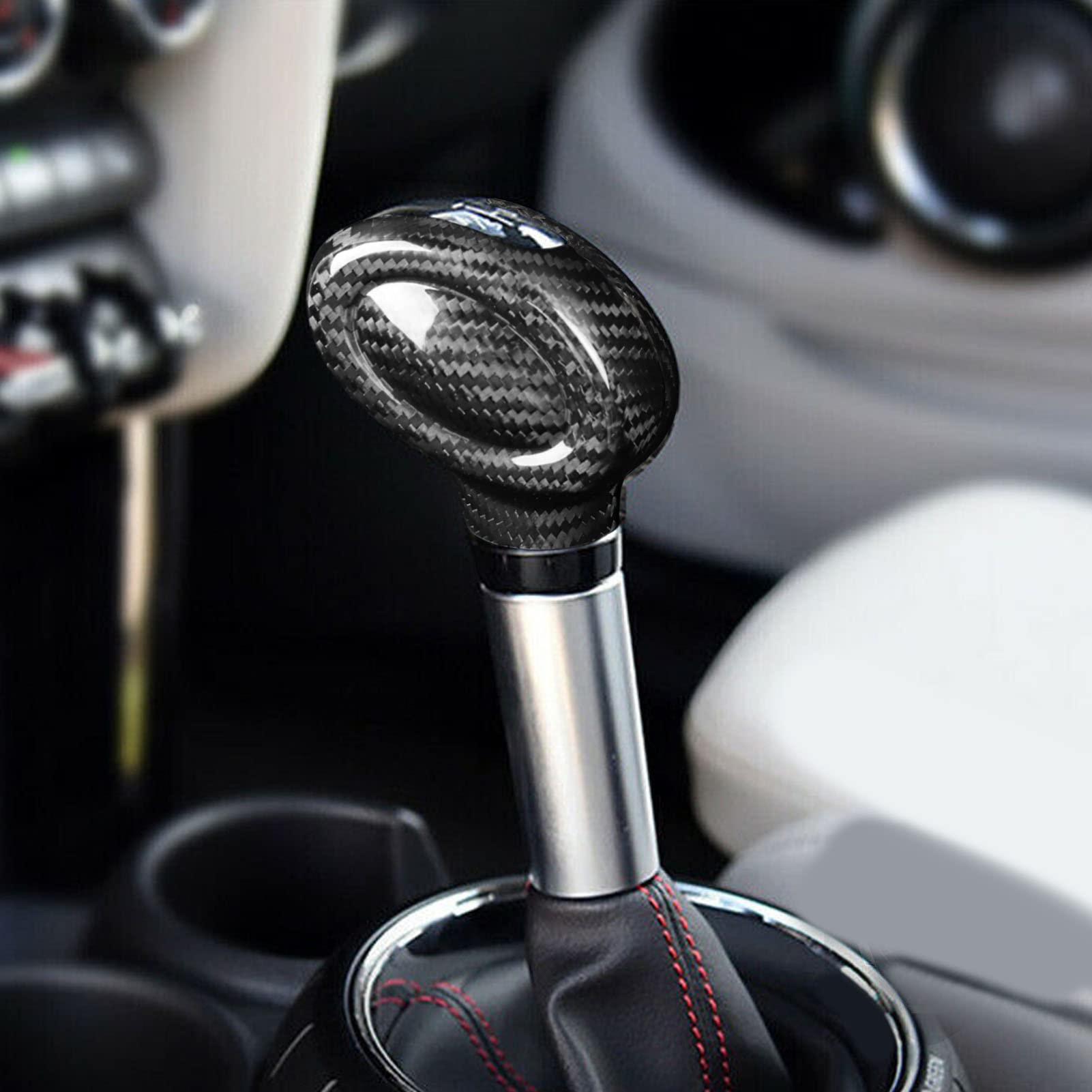 Copri pomello del cambio in fibra di carbonio per auto