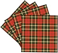 Vista 1 de 3dRose Larger Country Red n Green Plaid Set of 4 Ceramic Tile Coasters