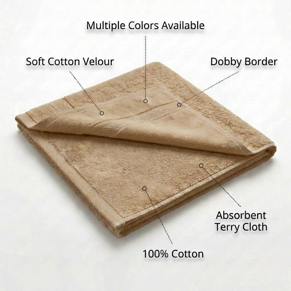 (2-pieces) Luxurious 16 x 30 Hand Towels for Bathroom or Kitchen - Elegant & Quick-Dry Bathroom or Kitchen Decor. Guest Bathroom Essentials. High-Density 500 GSM Velour-Terry Blend. (Sand)