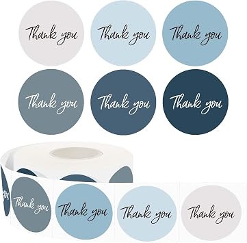 500 Pcs Thank You Stickers,1.5 Inch Thank You for Supporting My Small Business Sticker,Waterproof Self-Adhesive Labels for Packaging,Envelopes,Bags,BoxesBlue