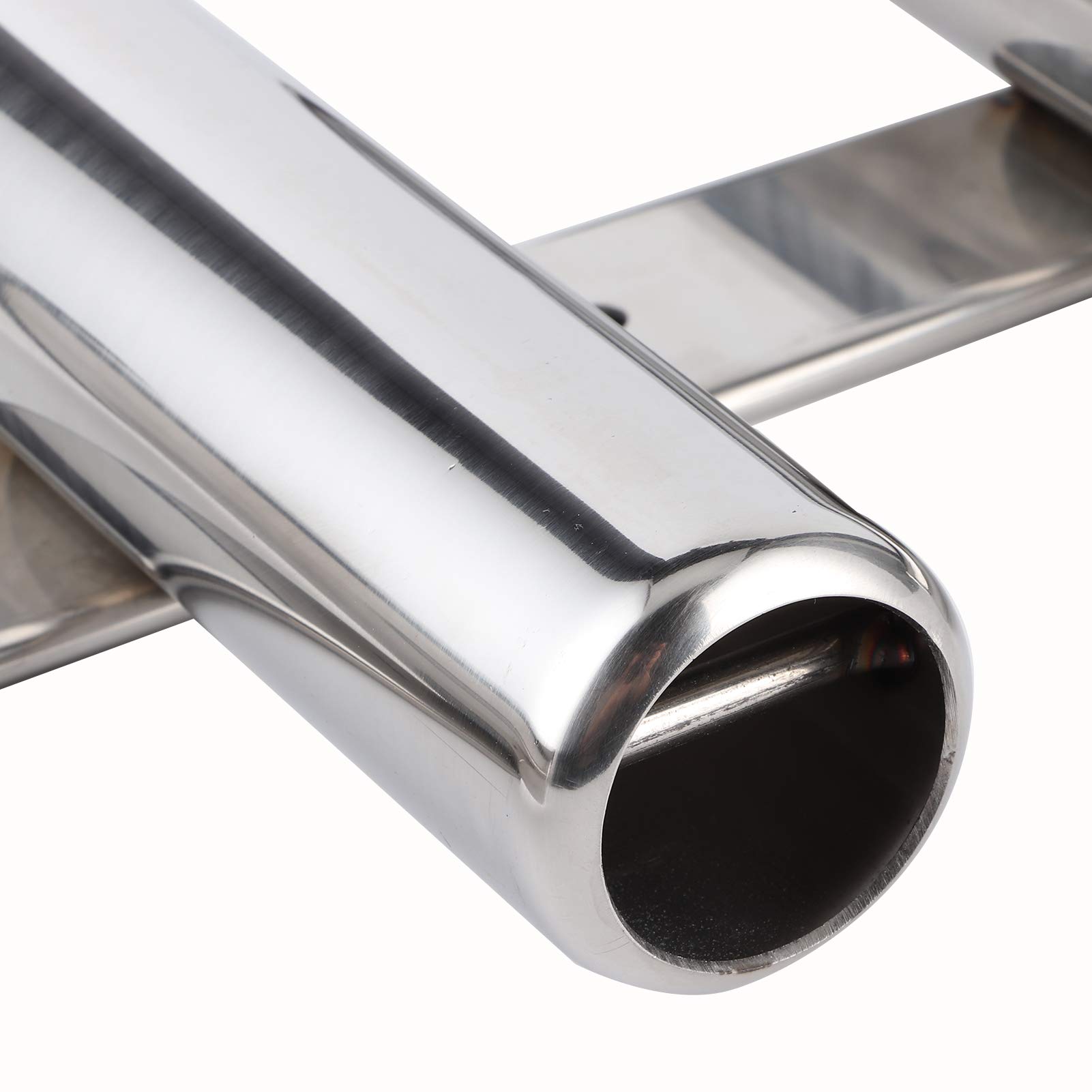 Shanrya Supporto per canna pesca a 5 tubi Robusto e durevole per pesci in barca, Montato verticalmente, Realizzato in acciaio inossidabile 304 di grado marino, Include tubi 5 pezzi, Argento