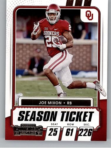 2021 Contenders Draft (NCAA) Football Season Ticket #62 Joe Mixon Oklahoma Sooners Official Panini America Trading Card (Stock Photo shown, card is