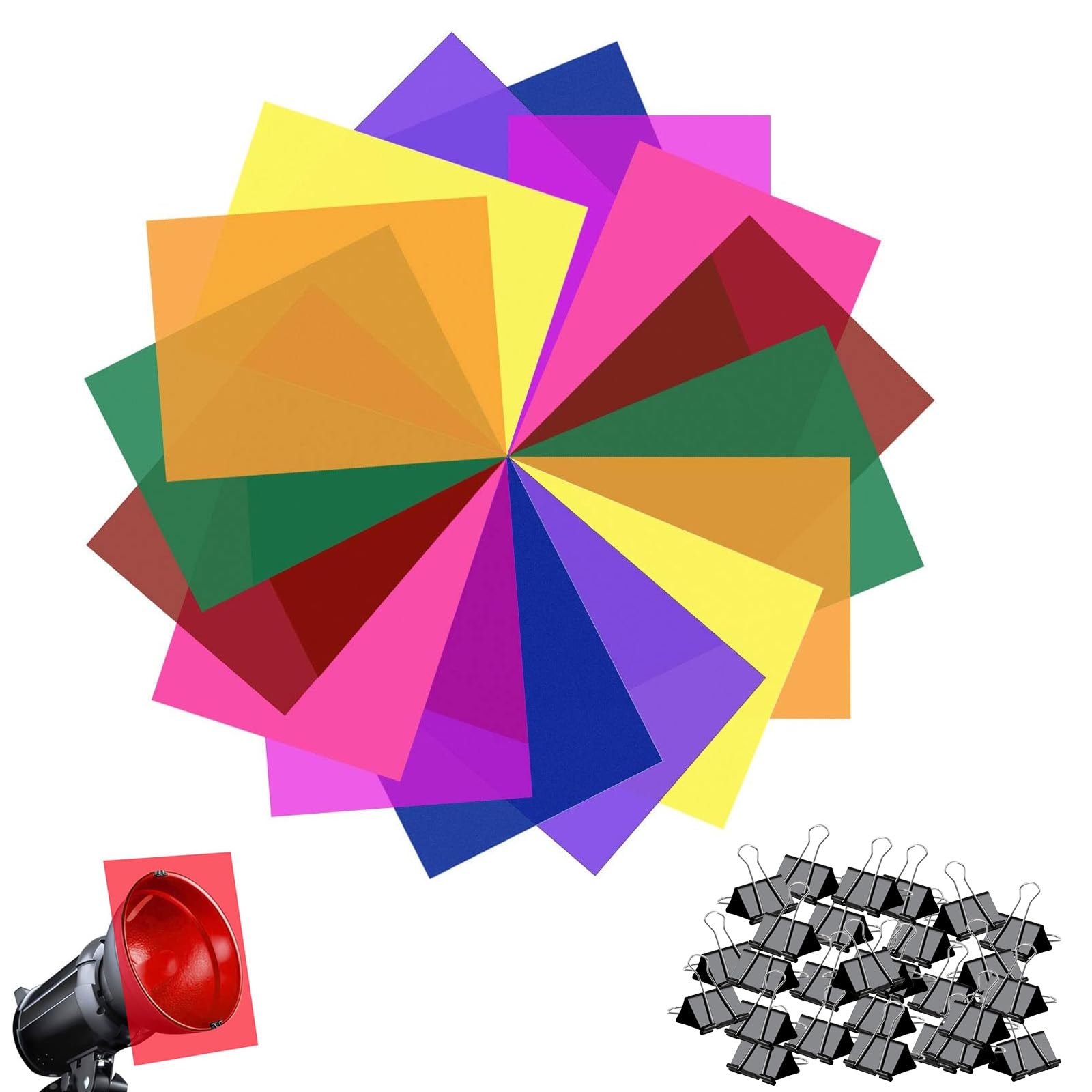 Kit 9 Films Filtres De Couleur Gel A4 - Correction Couleurs Pour Studio Photo Et Vidéo