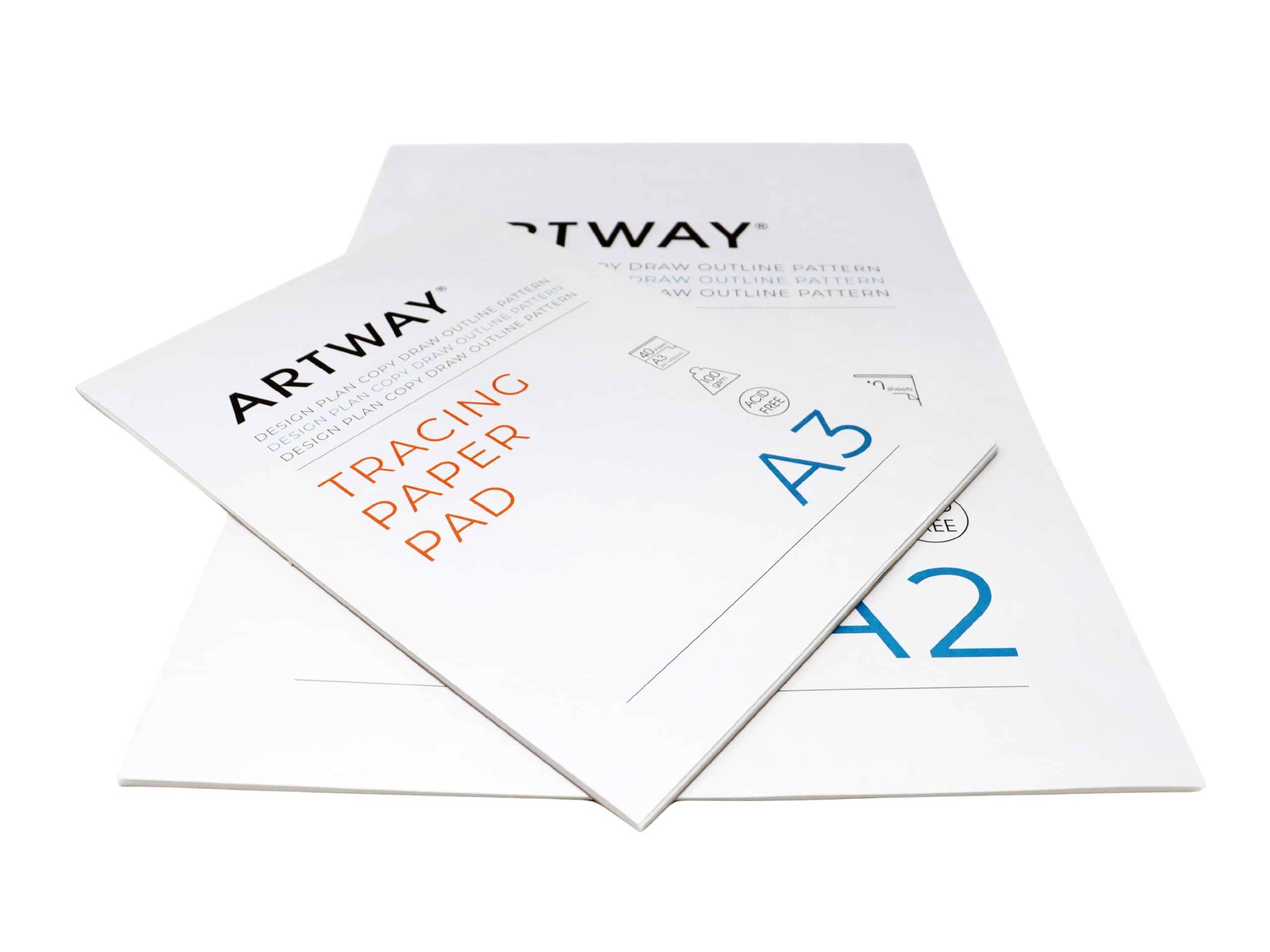 Artway Bloc de 40 feuilles de papier calque de qualité supérieure - Format A2-100 g/m²