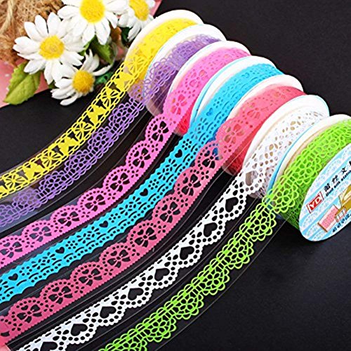 3 cintas adhesivas Washi Tape con purpurina para álbumes de recortes, decoraciones de ocasiones especiales, color al azar, manejadas convenientemente