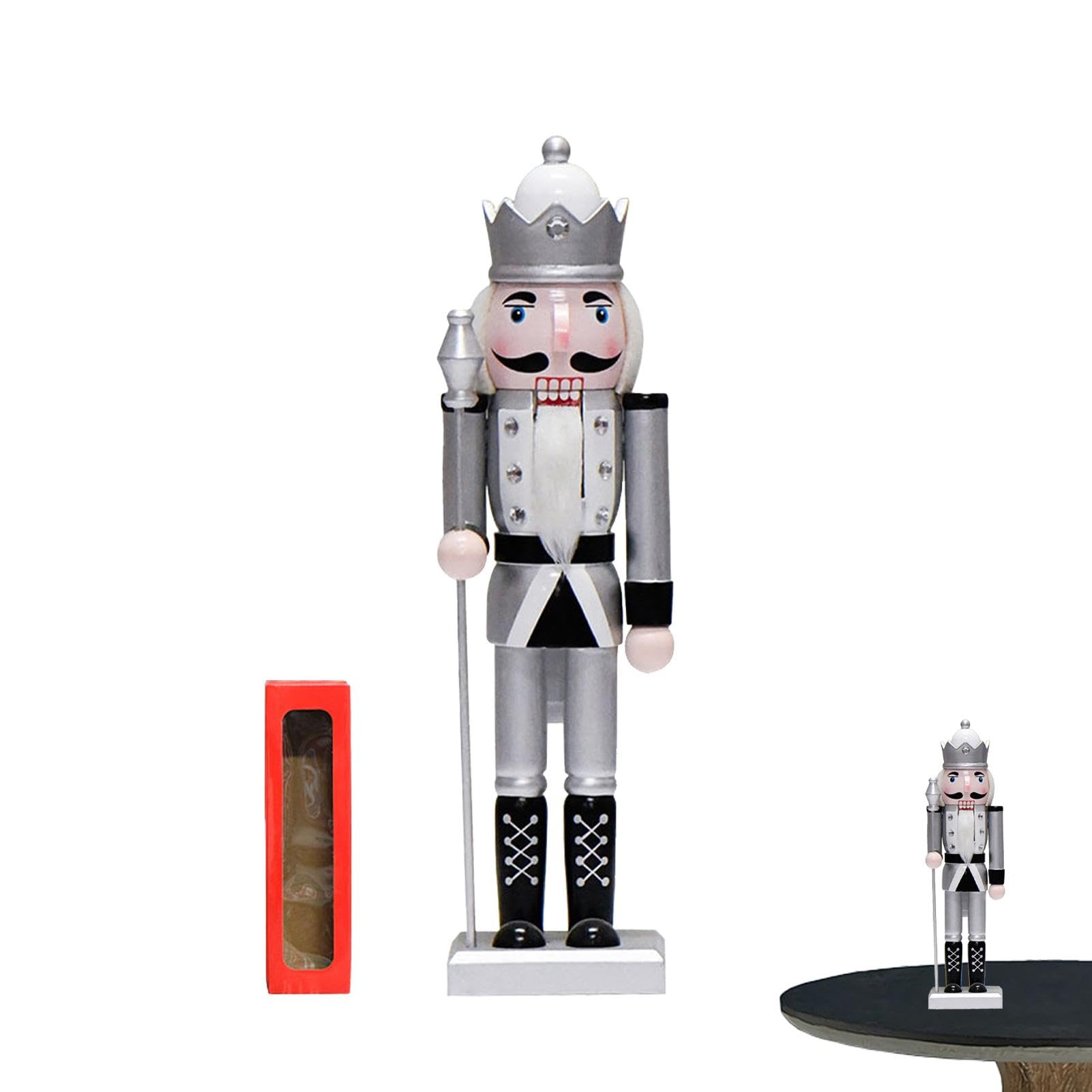 Figurine Casse-Noisette de Noël en bois pour embellir l'étagère du salon