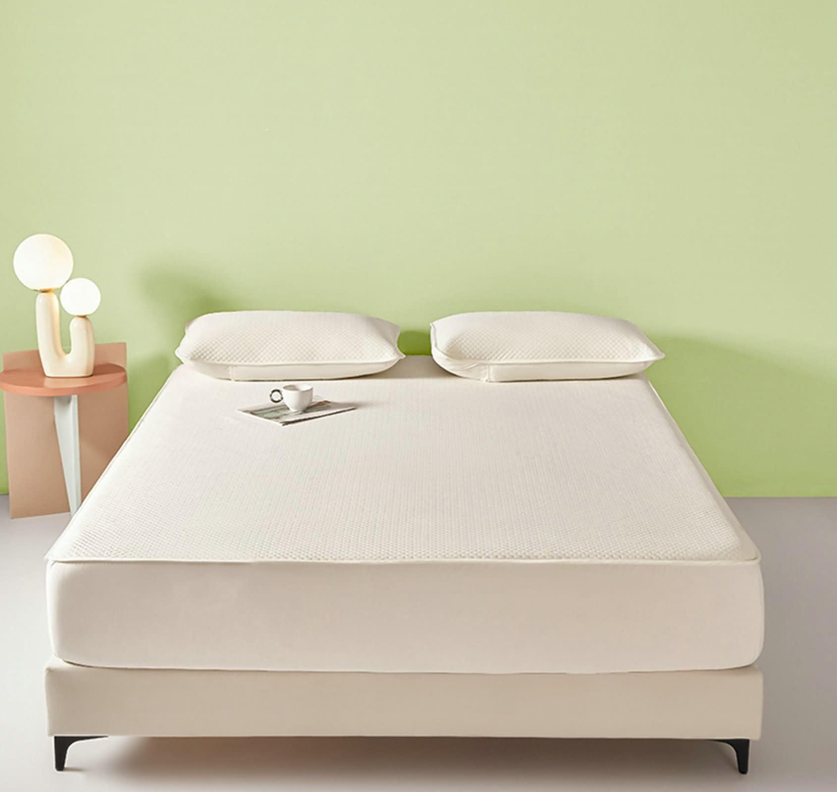 Beydodo Spannbetttuch 120x200 Baumwolle, Spannbettlaken Boxspringbett Einfarbig Beige Spannbetttuch Sommer (mit 1 Kissenbezug 48x74CM)