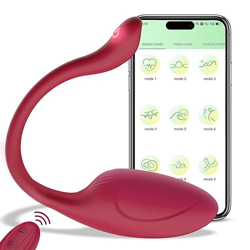 FOR LIVESTREAMS! APP Remote Control Vibrator - Pink Fun Long Distance Bluetooth Wearable, Rechargerable Adult Sex Toys More Than 10 Vibrations for Women and Couple, Female Adult Toys & Games - C-burgundy
