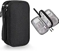 Organizador eletrônico – Bolsa de viagem para cabos, bolsa de camada dupla à prova d'água para cabos, carregador