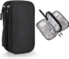 Organizador eletrônico – Bolsa de viagem para cabos, bolsa de camada dupla à prova d'água para cabos, carregador