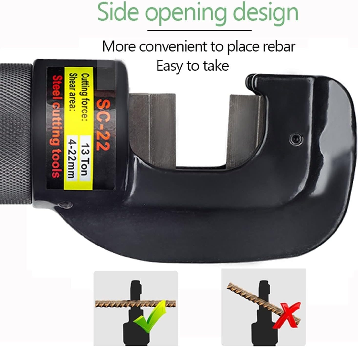 Manual Rebar Cutter and Cp-180 Hydraulic Pump, Hydraulic Bolt Cutter for φ4-16/4-22mm Rebar, Hydraulic Rebar Cutting Pliers with High Hardness Sharp Blade (Size : 8t)