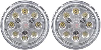 2PCS 24W Par36 LED Tractor Lights Hi-lo Round LED Work Light 12V Agriculture Replacement Light Compatible with John Deere Tractor 4430 3010 RE25126, 6000K