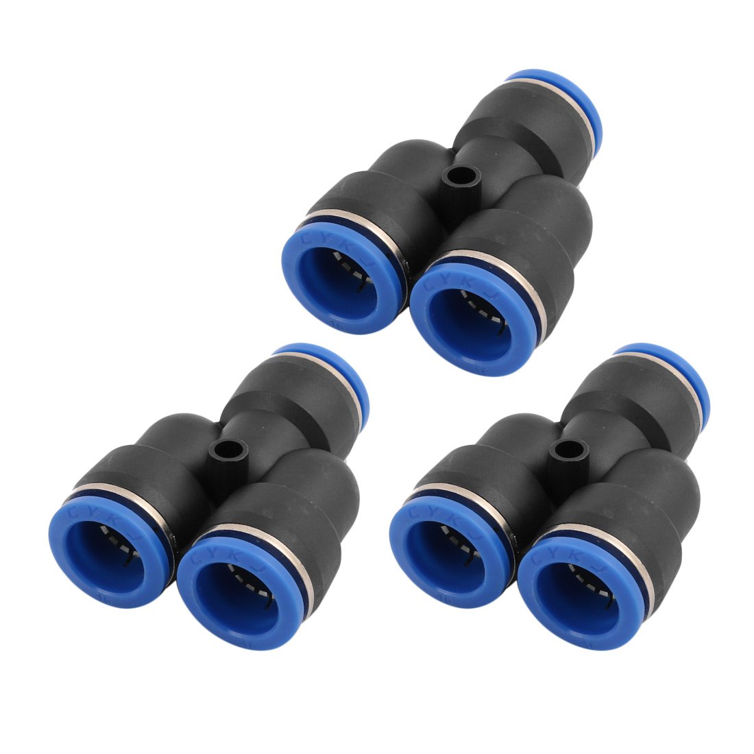 uxcell® 3Pcs 16mm Dia Y Type 3 Ways Tube Hose Pneumatic Air Quick Fitting Push In Connector