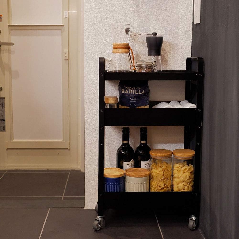 COLLEND SW-BK Storage Wagon, Black, 3 Tiers