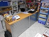  ITALFROM Bancone Vendita Completo L 100 cm, H 105 cm, Larghezza Top 60 cm Colore Ciliegio
