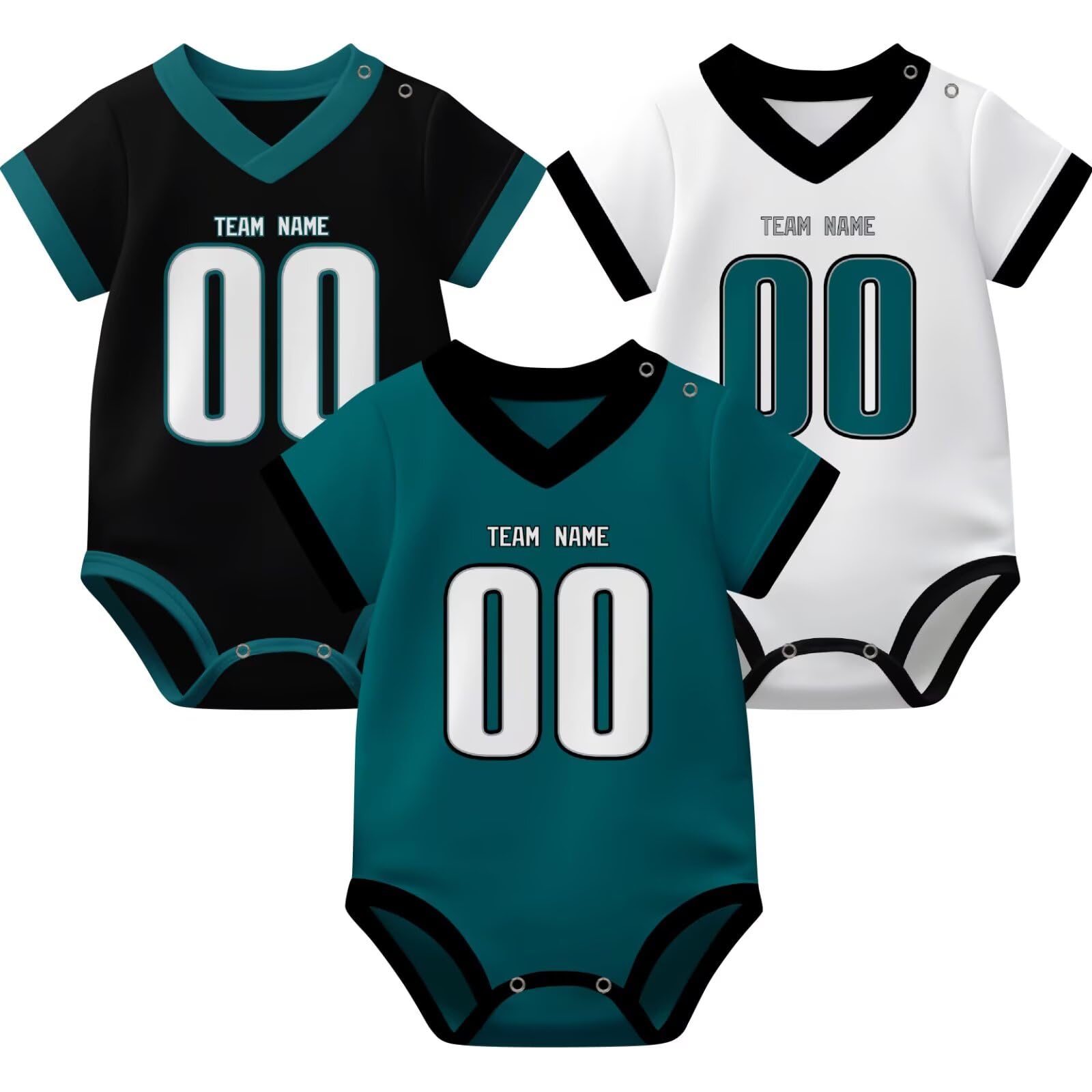 KREDE Baby Clothes Unisex Bodysuit Jersey Style Custom Name Number for Baby Boys