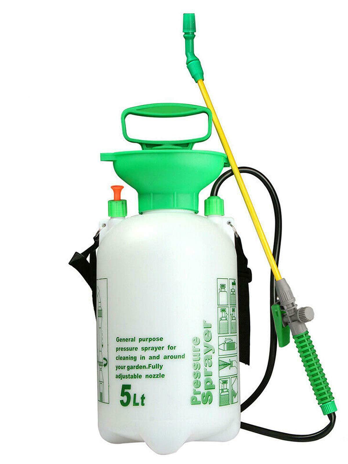 True Face Garden Pressure Sprayer Bottles 5L Handheld Pump Action Bottle for Weed killer, Fertilizer, Pesticides, Cleaning & Watering Plants Indoor, Outdoor White