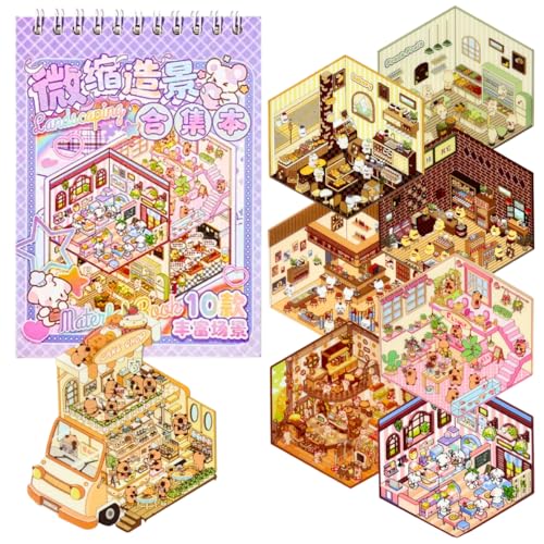 Opiniones de Muebles pegatinas los más recomendados. 42 YAYAN HOUSE | Libreta Stickers Pegatinas Decoración Cuarto Miniatura Antiestres Stickers Muebles Kawaii 10 Plantillas Calcomanias Para niños y Adultos Animales (Morado)