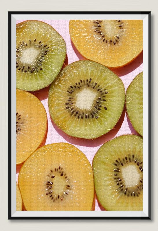 Rebanadas de fruta de kiwi - Rompecabezas de madera de 2000 piezas - Rompecabezas de aprendizaje para niños y niñas