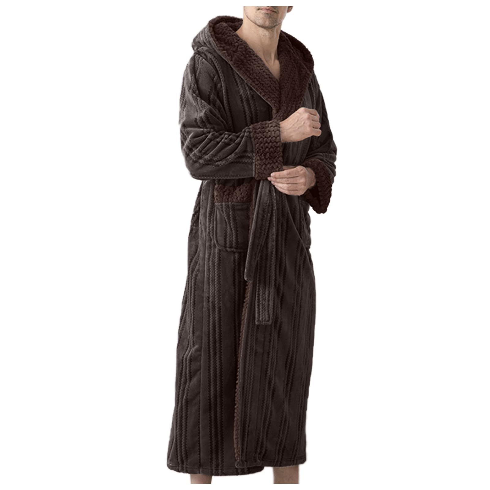 Genérico Albornoz Otoño Invierno Talla Grande Parejas Vellón Pijama Hombre Ropa Casa Camisón Largo