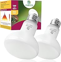REPTIHOME 100W Reptile Heat Lamp Bulbs 2 Pack - Natural Sunlight Basking Spot Lamp for Bearded Dragons, Lizards, Turtles, Snakes