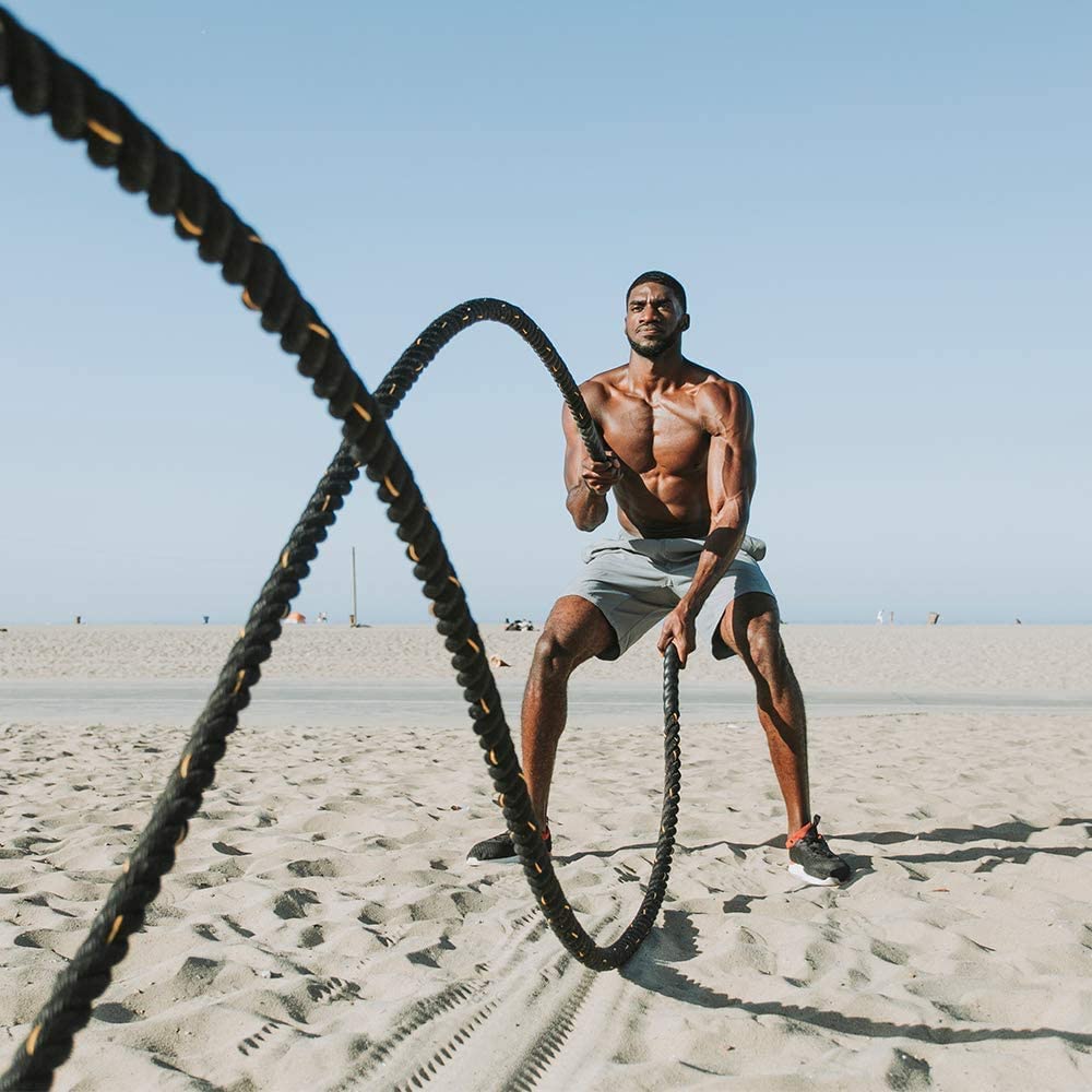 25Mm Schweres Sprungseil Gewichtete Schlacht überspringen Seile Kraft Verbesserung Krafttraining Fitness Home Fitnessgeräte