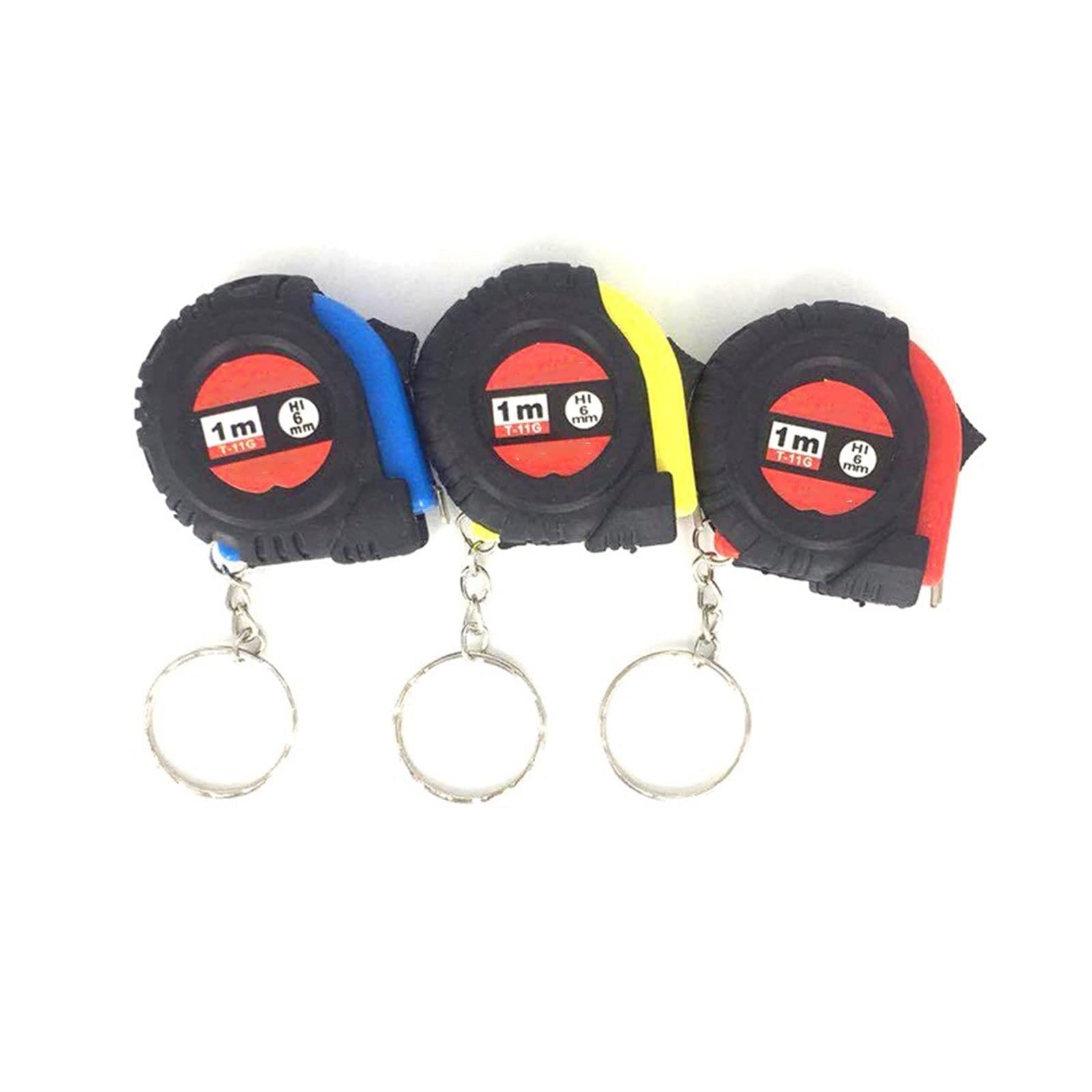 Mètre à Ruban, Mini Ruban à mesurer électrique Porte-clés règle de Traction Universelle Ruban à mesurer métrique Ruban à mesurer rétractable mètre Outil de Tailleur en Pouces(Giallo)