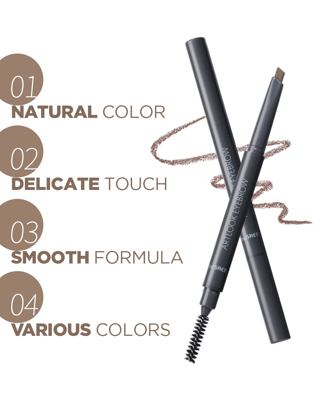 The Saem Saemmul Artlook Doğal Görünüm Sunan Açılı Kaş Kalemi Ash Brown