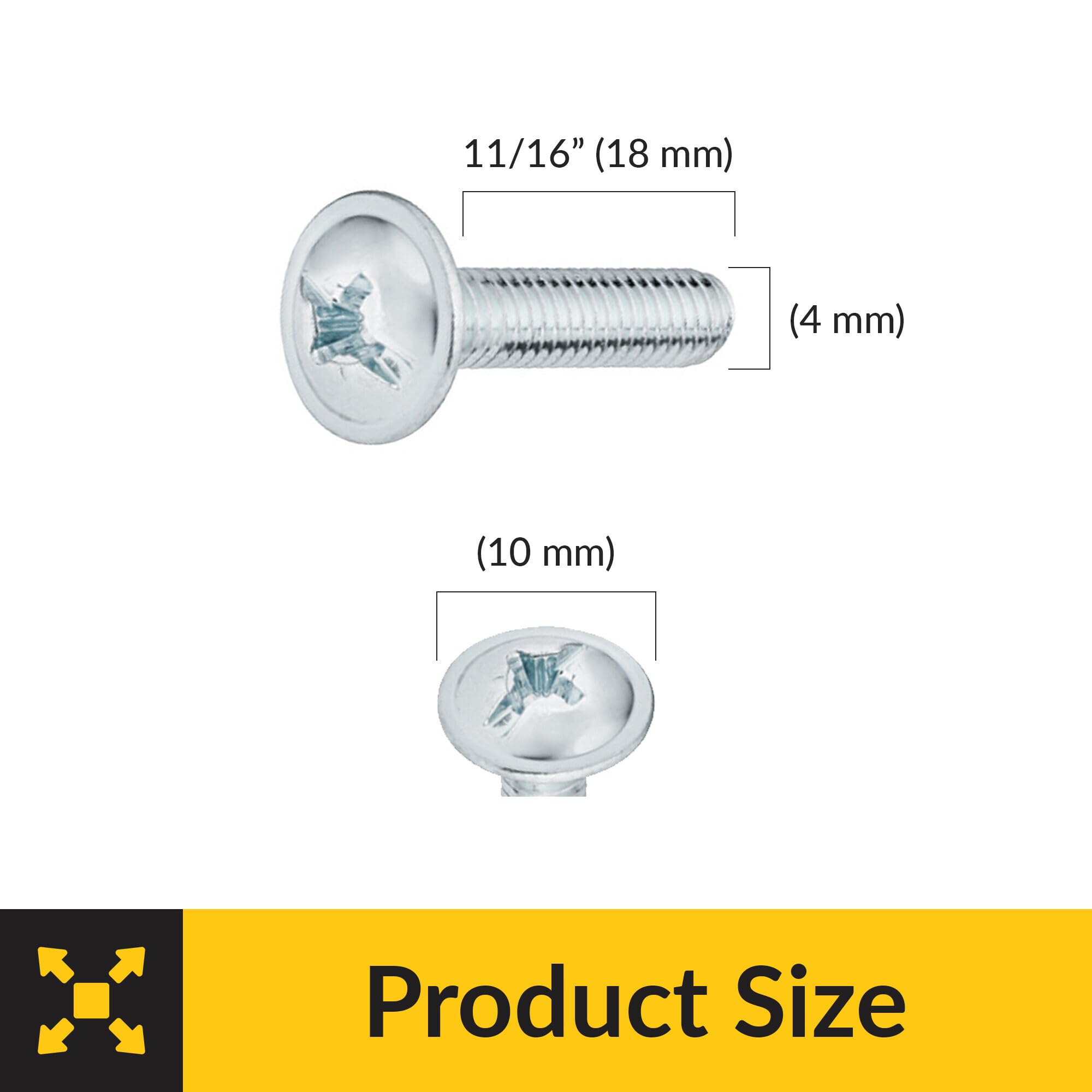 Brixwell SRW4470362001 Threaded Screw, Flat Head 11/16