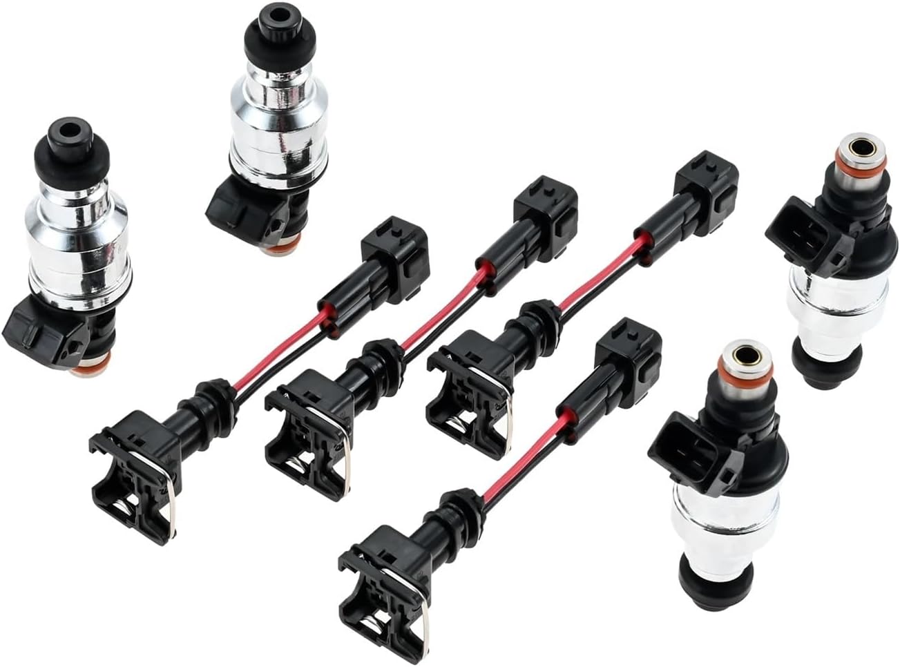 4Pcs 550cc Fuel Injectors with Wiring Harness Kit Compatible With OBD1 OBD2 B16 B18 B20 D15 D16 D18 H22 Refit Injector Replacement