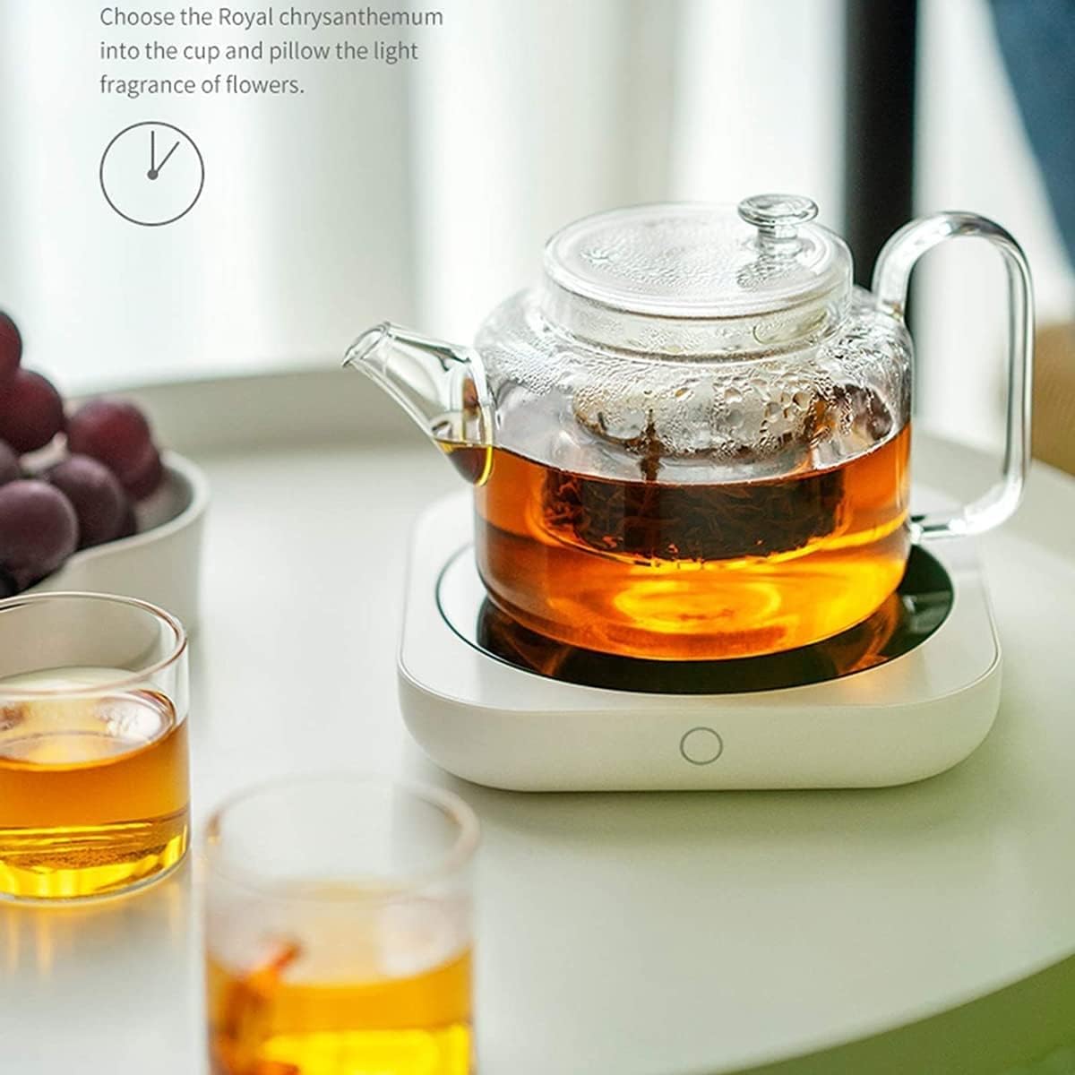 Coffee Mug Warmer Touch-Control Electric Cup Heater 2 Temperature Setting Beverage Heating Plate 10H Automatic Power Off 50w High Efficiency Heating