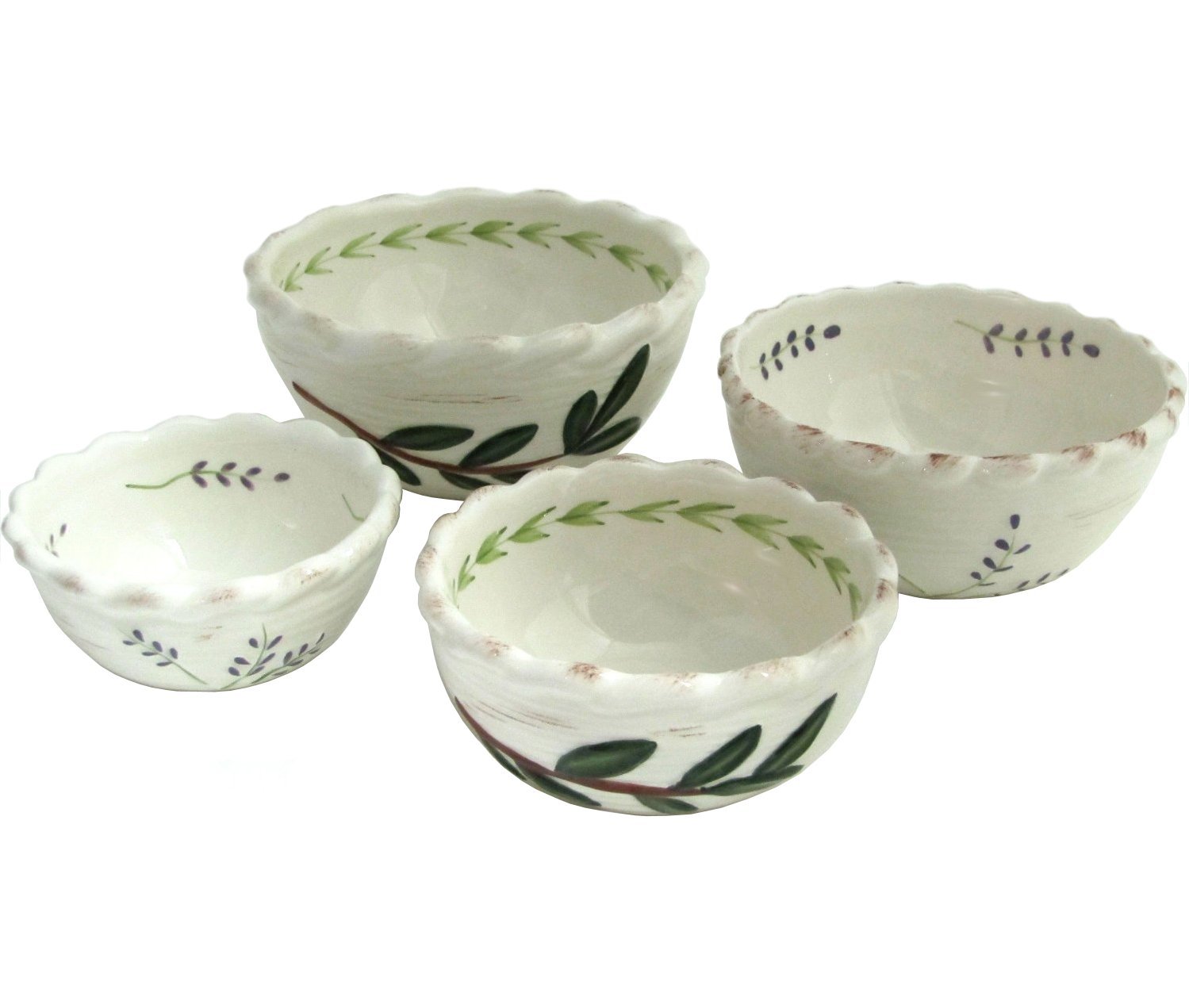Manual Salsa Dessert Nut Condiment Serving Bowl Server Set CILCMB Set of 4 White