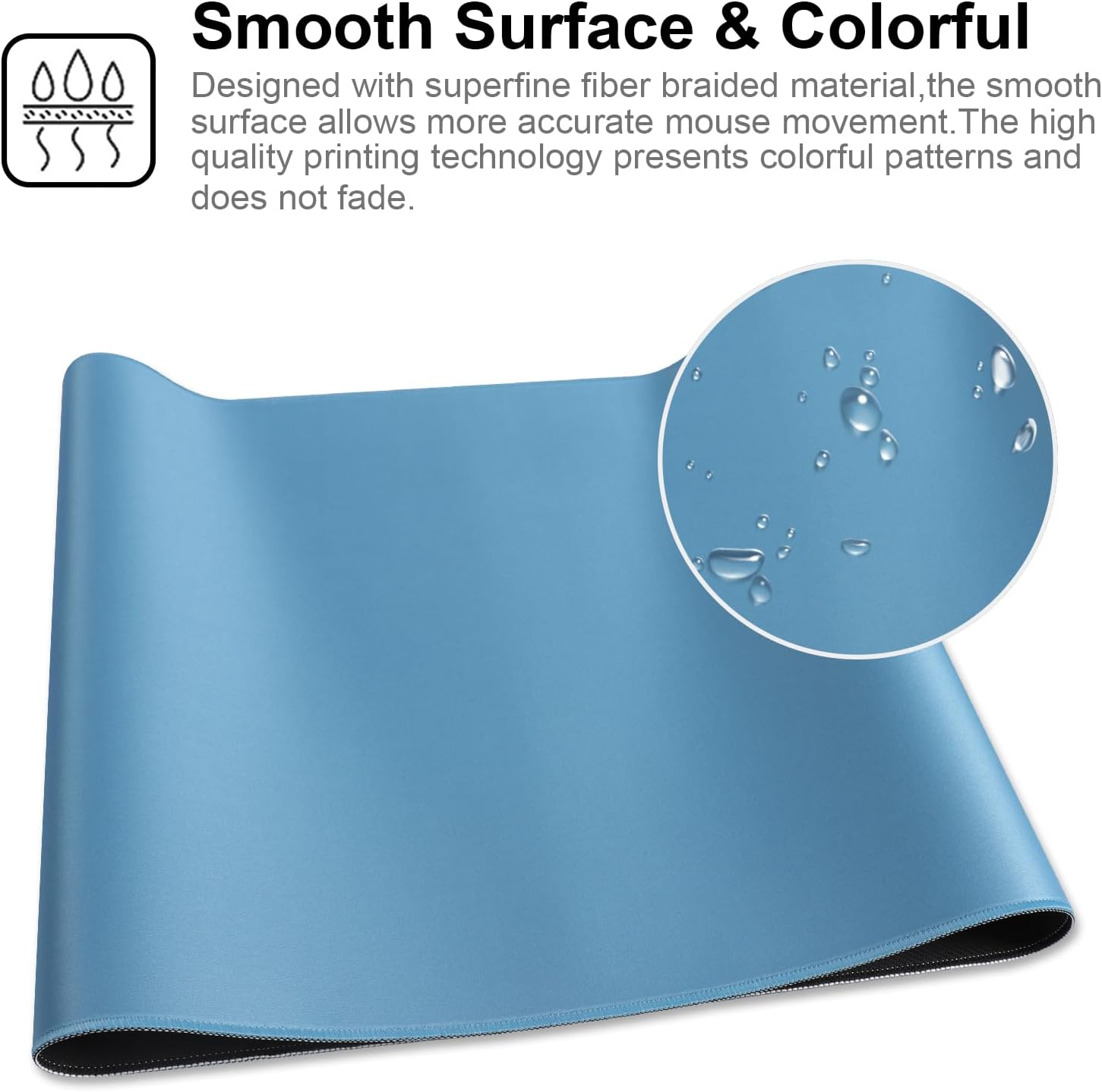 XXL Gaming Mouse Pad 35.4x15.7 Professional Large Mouse Pad & Computer Game Mouse Mat-90x40 Iceblueus - 4