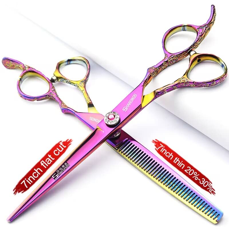 6/7-inch Professional Hair Clippers, Stainless Steel Sharp Hair Clippers, Hairdresser Specific Scissors. (7 inch-2pc-A) - Image 2