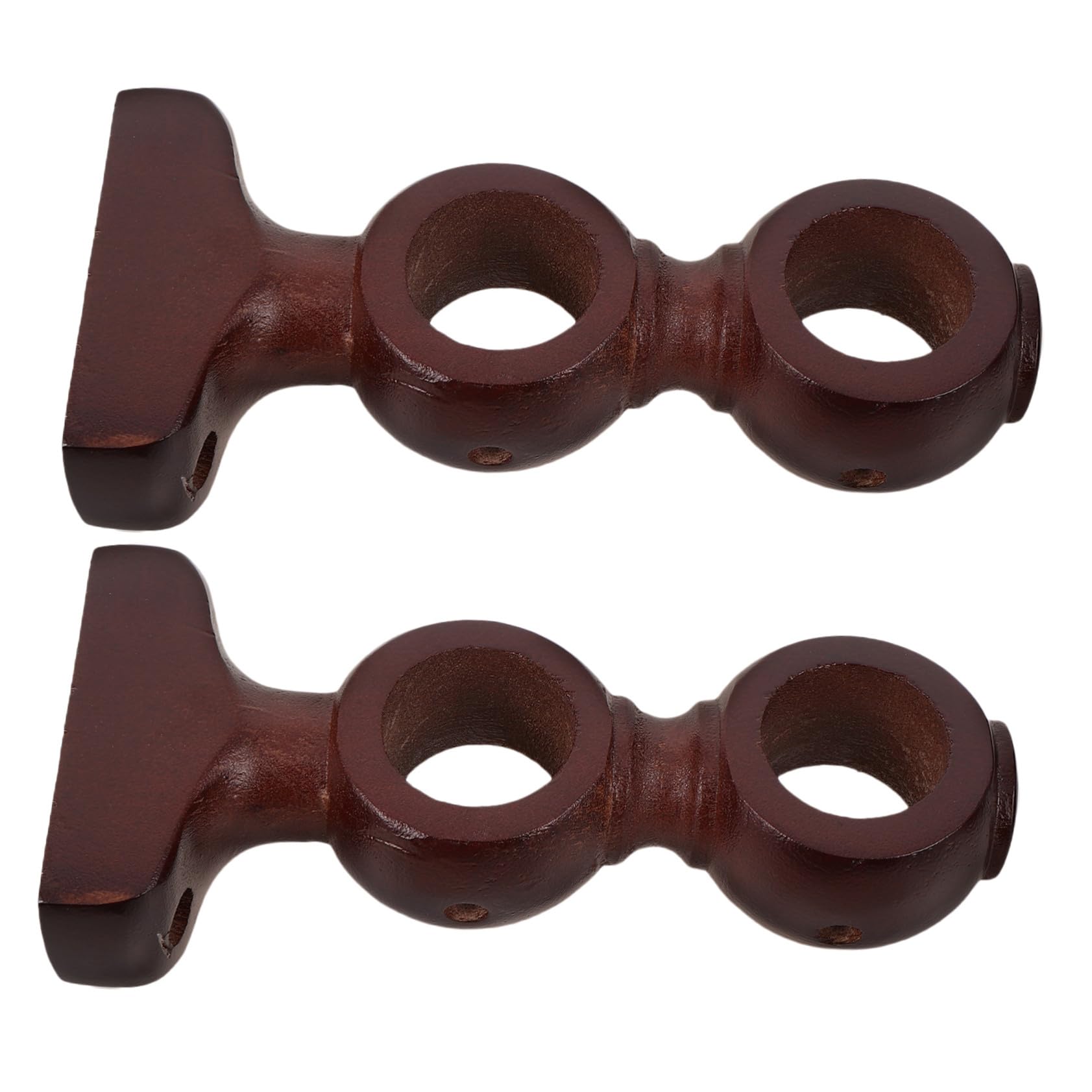 ULTECHNOVO 2 Piezas Soportes Dobles para Barra de Cortinas de Madera Resistentes Montaje Pared Fácil Compatibles con Barras para Salón y Dormitorio Acabado Elegante Natural Unidades