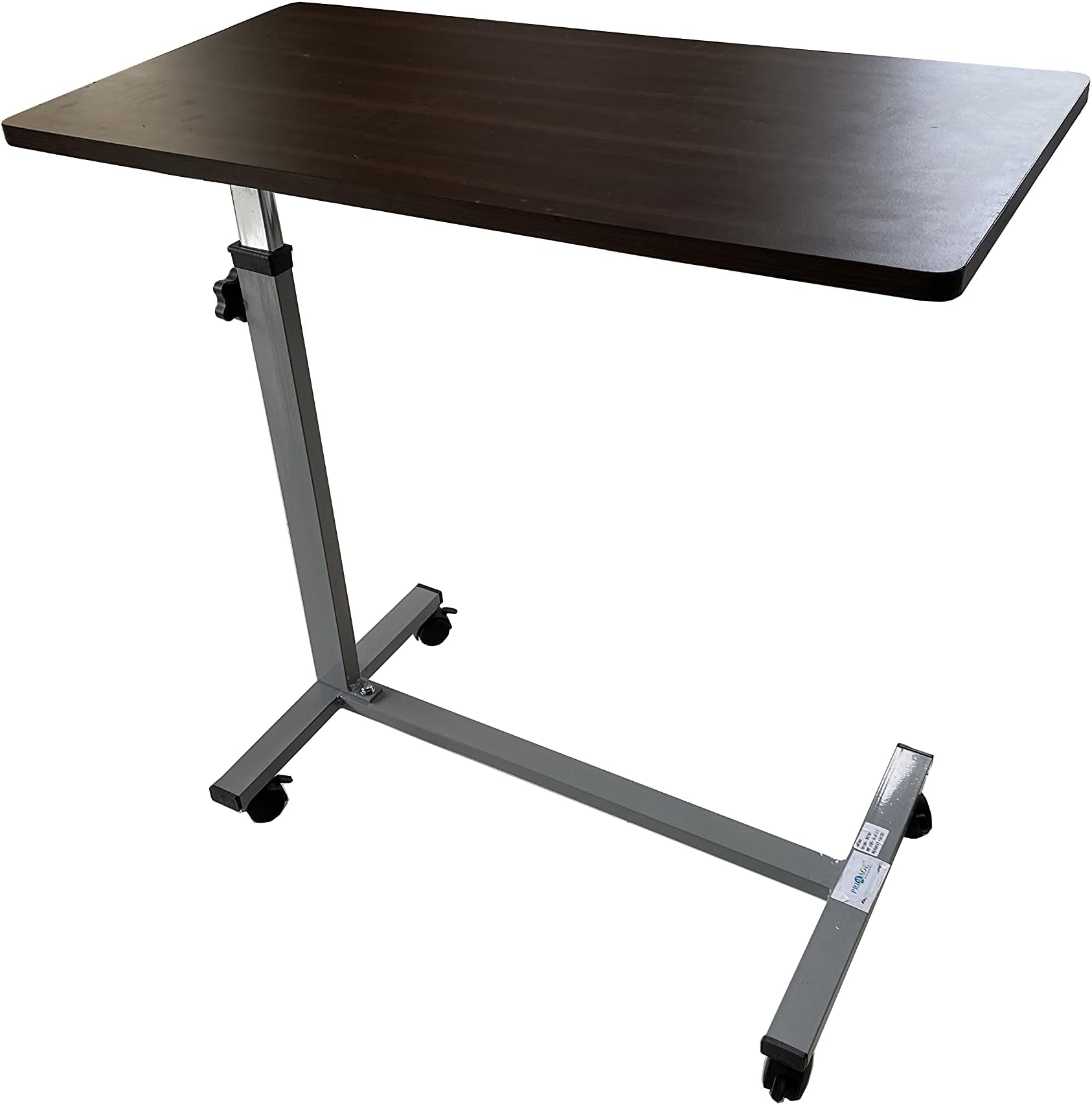 Primage Multipurpose Non-Tilt, Height Adjustable Over Bed Table Tray with Wheels, for Work from Home and Hospital use