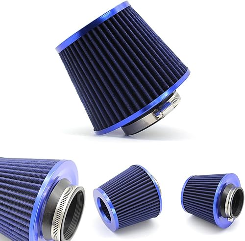 Filtro de aire de cono de entrada de 3 pulgadas, con abrazadera 2.992 in3 "Filtro de entrada de aire frío, filtro de aire universal lavable para