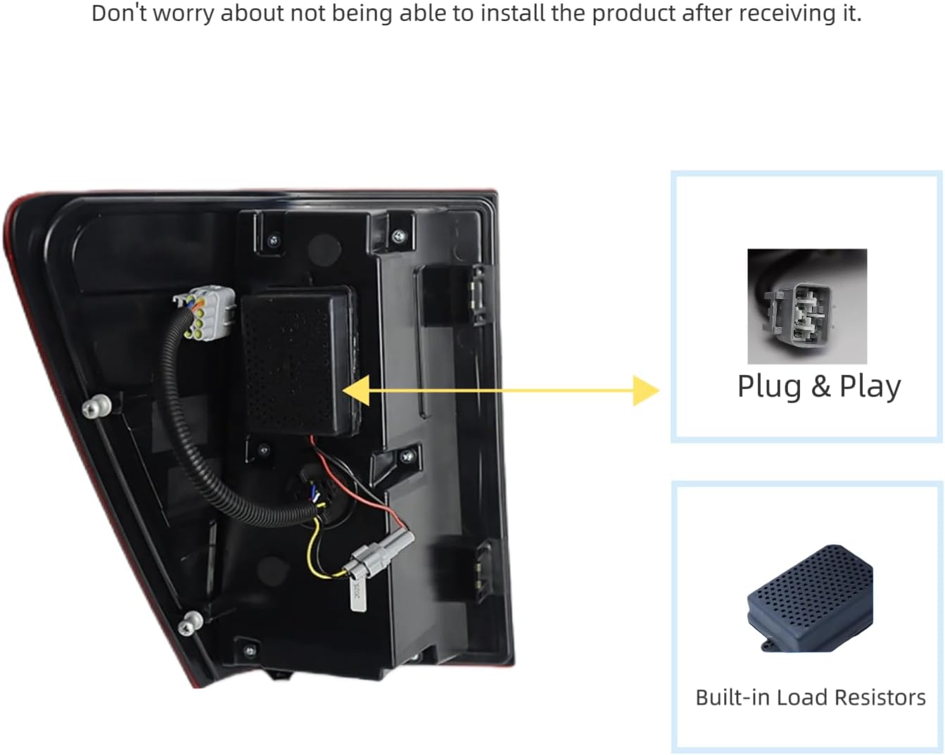 Full LED Tail Lights for 2005–2006 Jeep Grand Cherokee, Plug & Play Taillight Assembly Brake & Reverse Rear Lamps (Red)