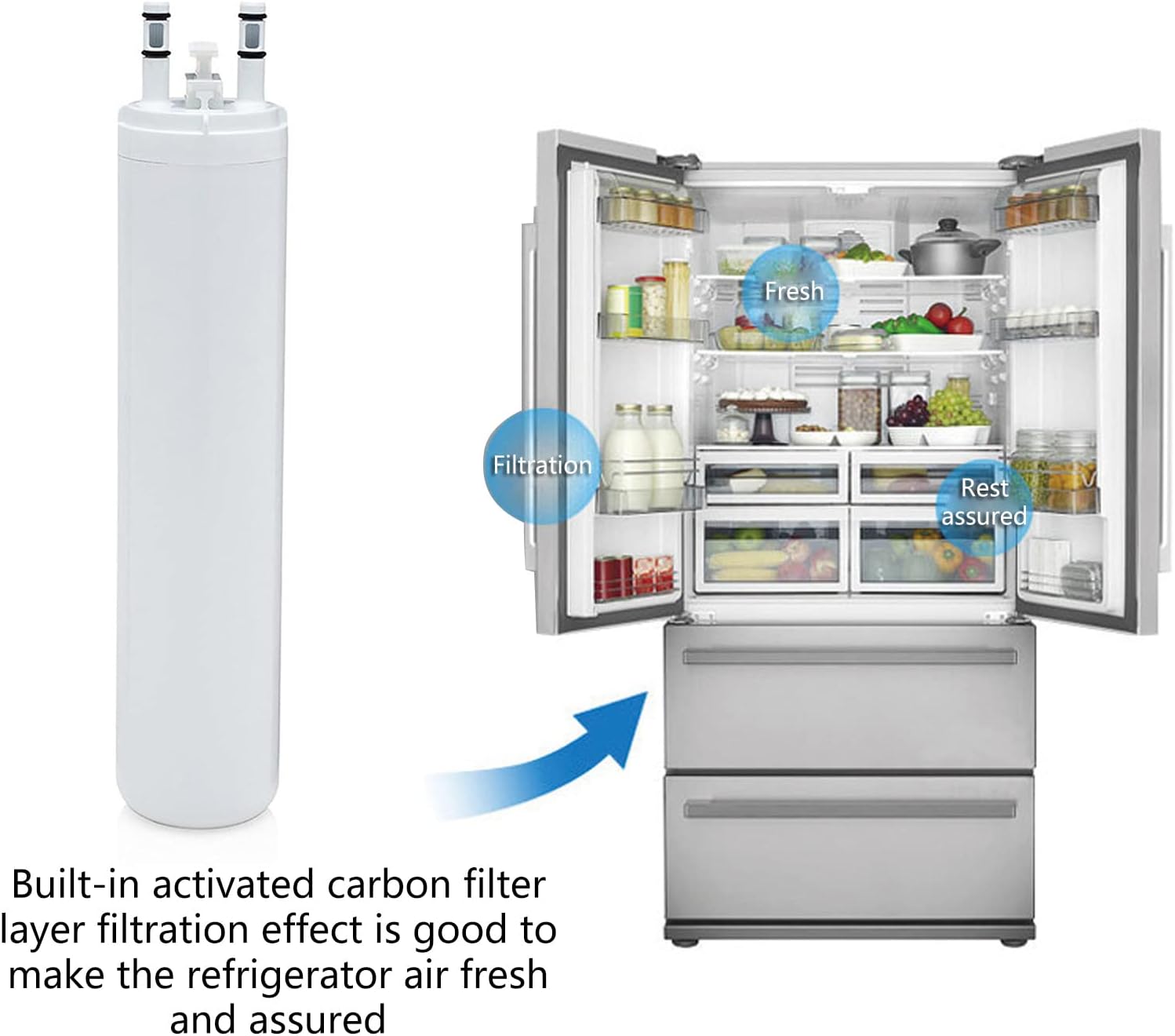Refrigerator Water Filter 4 Layer Filter For Removing Scale Sediment Organic Matter Dirt Easy To Use Refrigerator Accessories