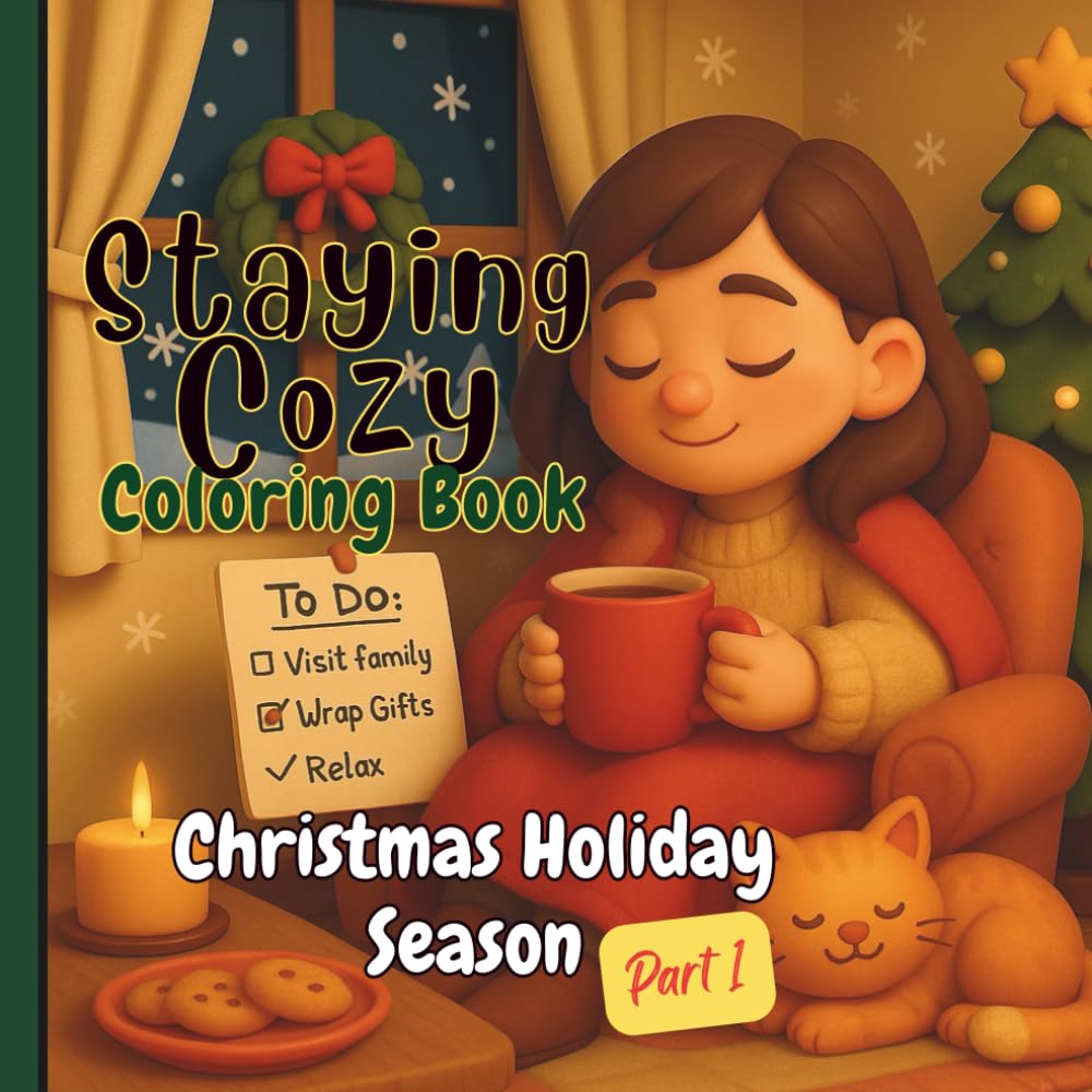 Staying Cozy: Christmas Holiday Season Coloring Book for Females of All Ages (Bold & Easy)