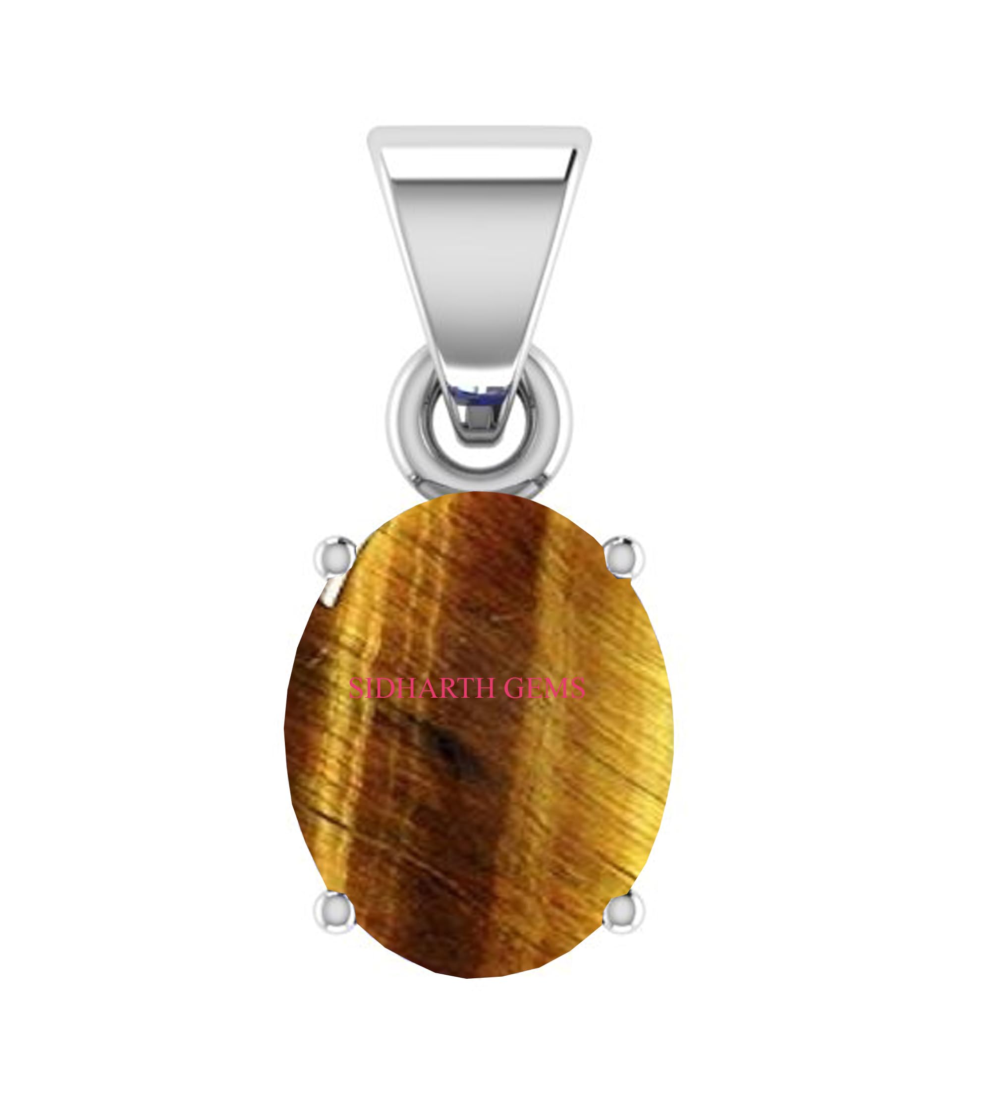 kushmiwal gems 10.00 Crt 11.25 Ratti Tiger's Eye Stone Ashtadhatu Pendant Natural Tiger's Eye and Silver Plated Locket for Astrological Purpose-picture-13