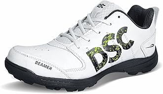 Beamer Cricket Shoes | Grey/White | For Boys and Men | Light Weight | Durable | 9 UK, 10 US, 43 EU