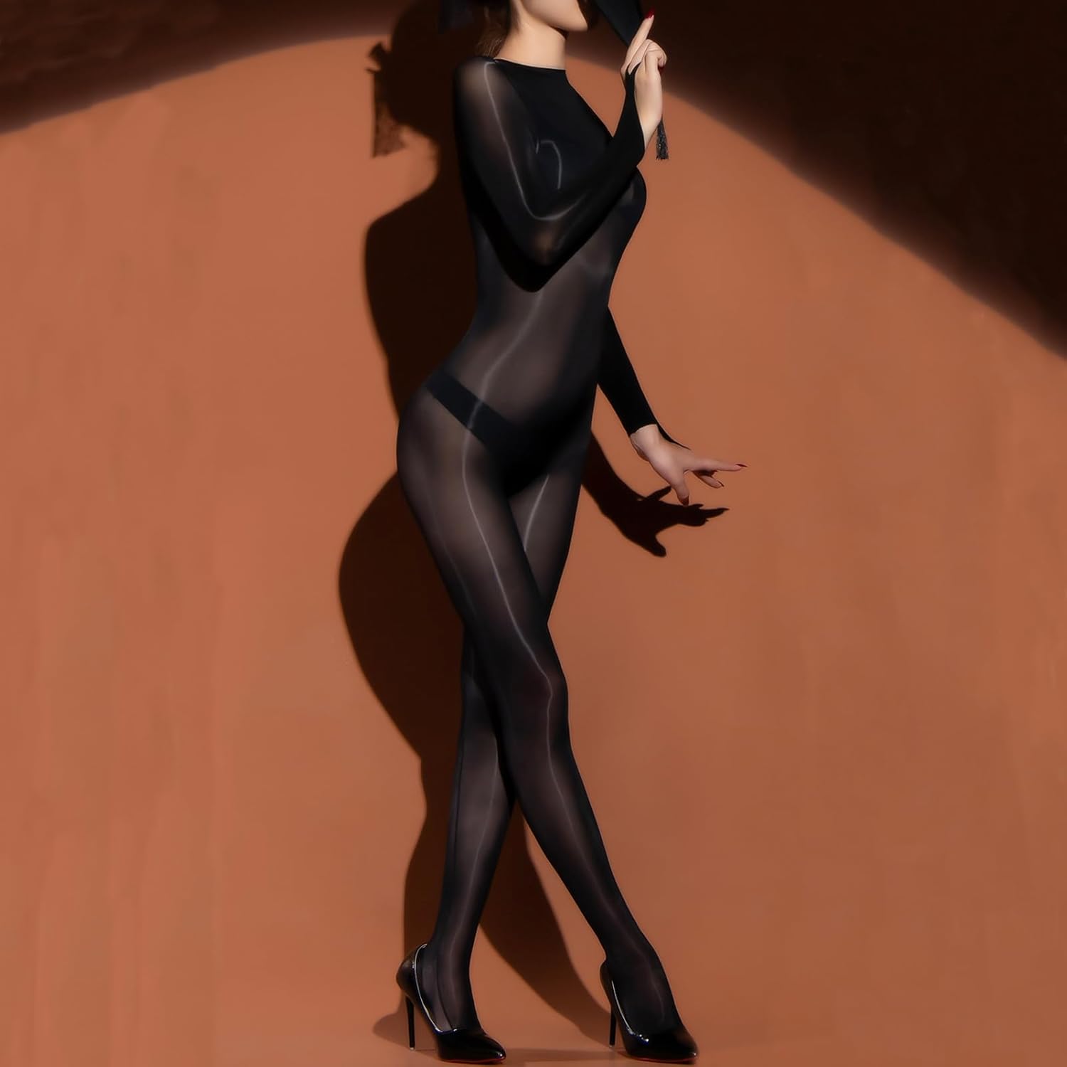 RUIBAVYA Body Stockings For Women Sexy Oil Shiny Bodystocking Full Body Stocking Body Suit Lingerie Sexy - Image 6