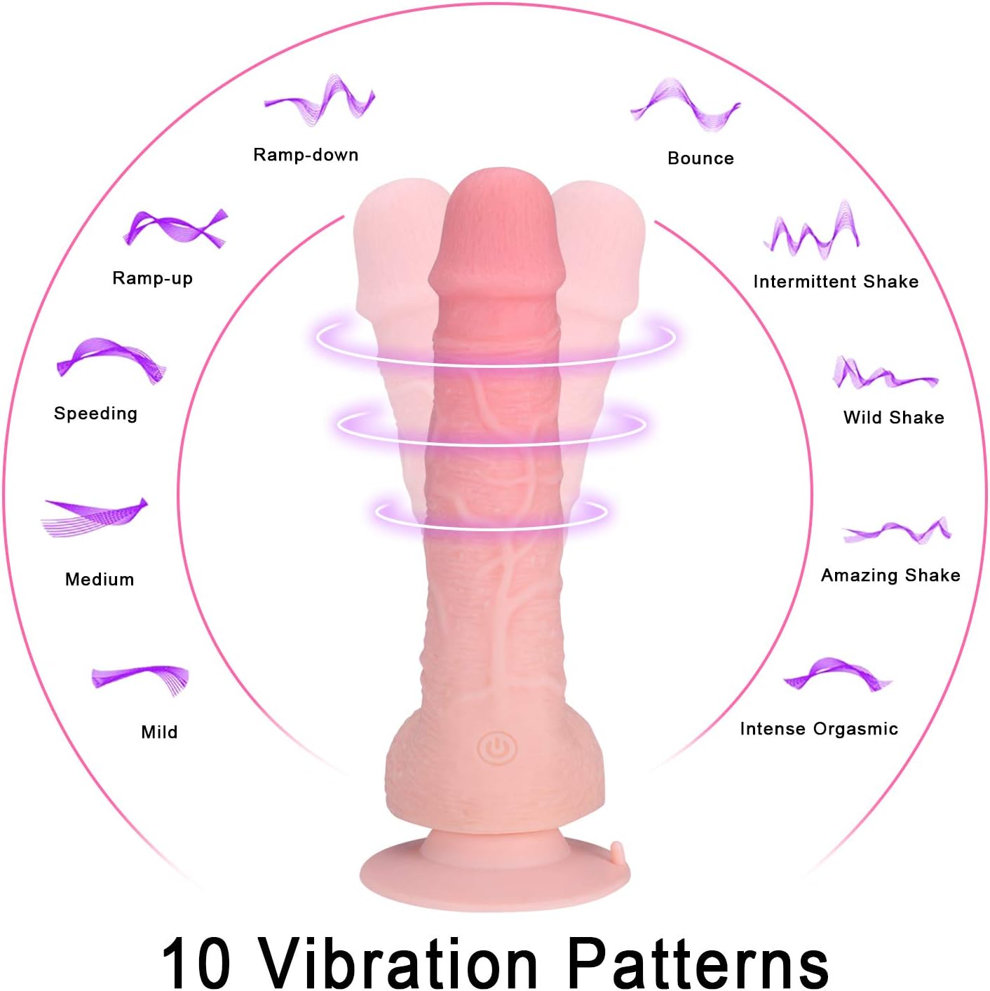 Women Tongue Vibrate Toy Oral Tongue Simulator, Waterproof 30 Frequency Vibration Wand, Multi Speed C-litorial Licking Toy