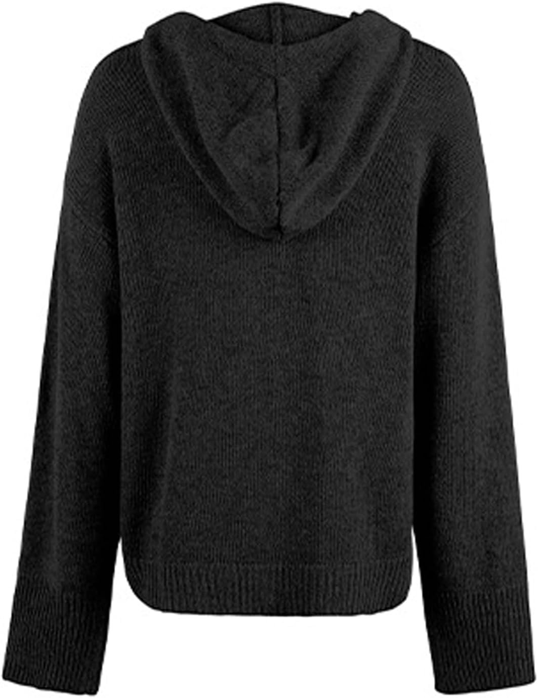 Women's Hooded Cardigan Sweater Long Trendy Button Coat - Image 7