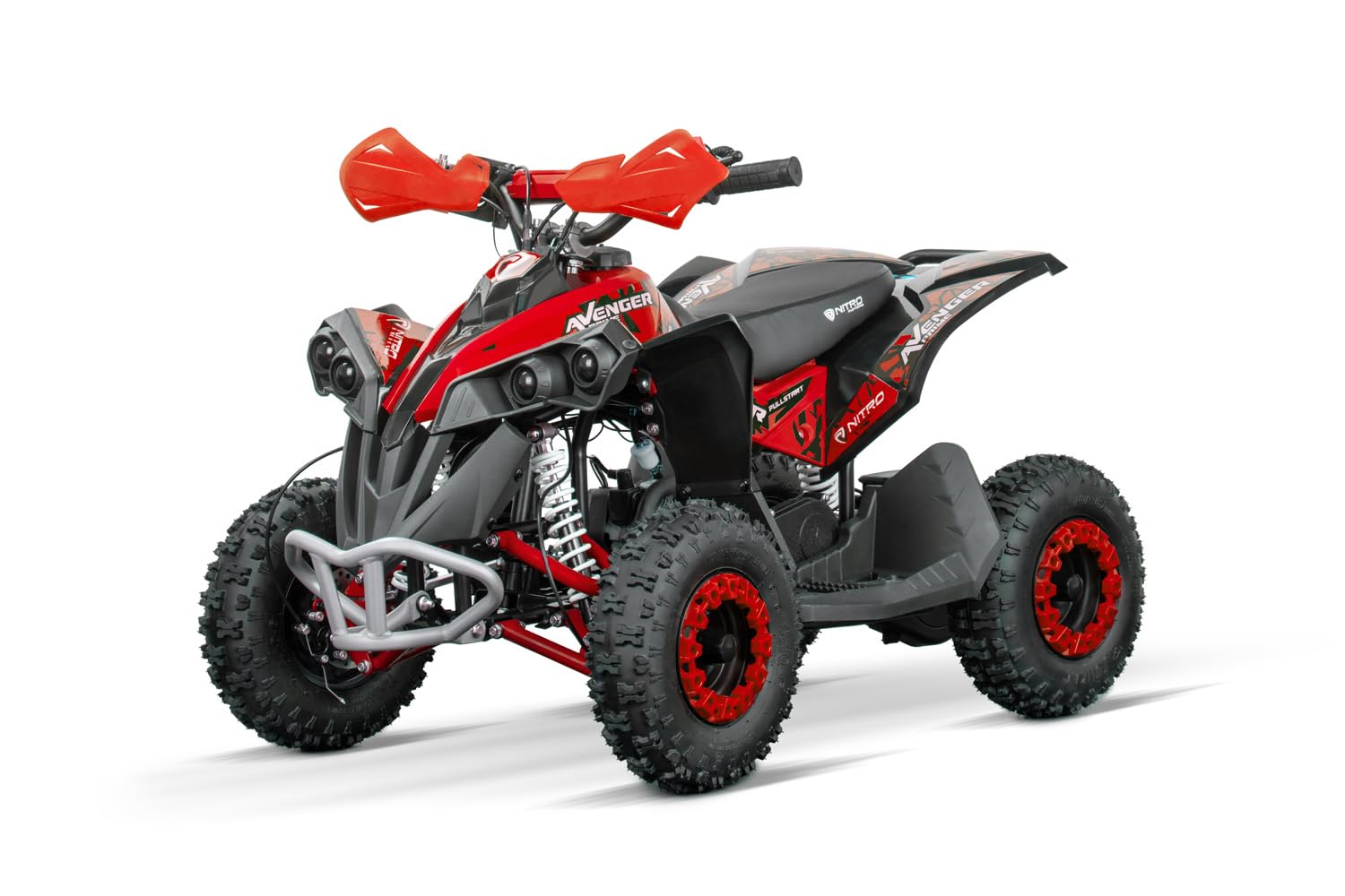 Avenger Prime Mini Quad 49cc 2-Takt 6 Zoll Easy Starter stufenlose Drossel Gepäckträger Zündschloss Not-Aus-Leine Automatik Quad ATV